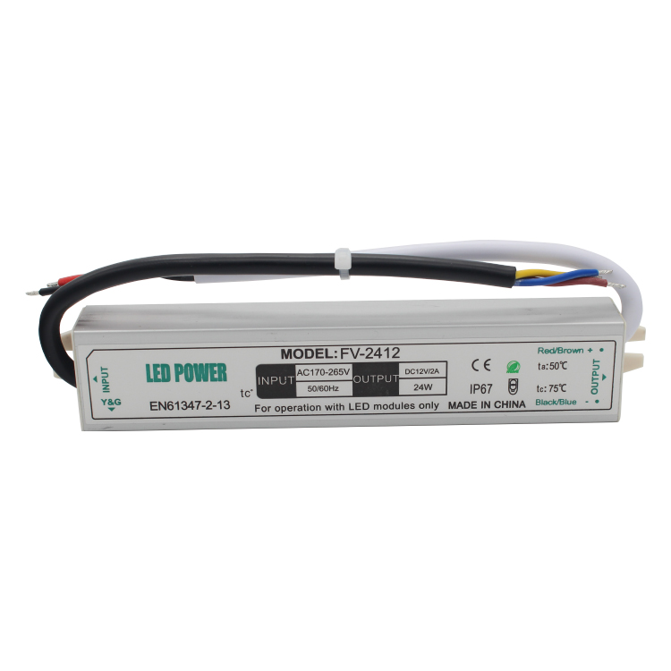 FV-2412 24W IP67 waterproof LED power supply for LED bathroom mirror
