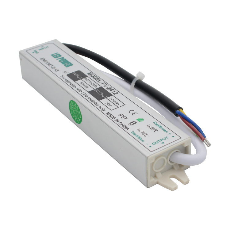 FV-2412 24W IP67 waterproof LED power supply for LED bathroom mirror