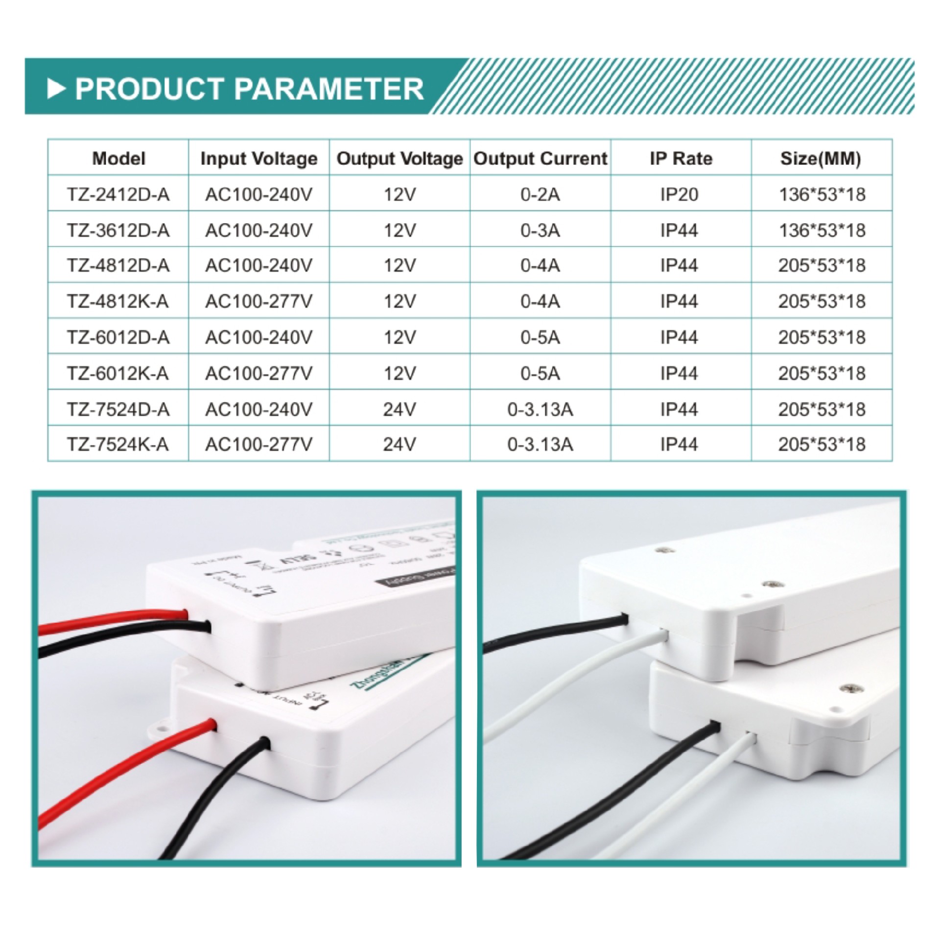 TZ-3612D-A  36W  UL Ultra-thin LED Driver for bathroom mirror
