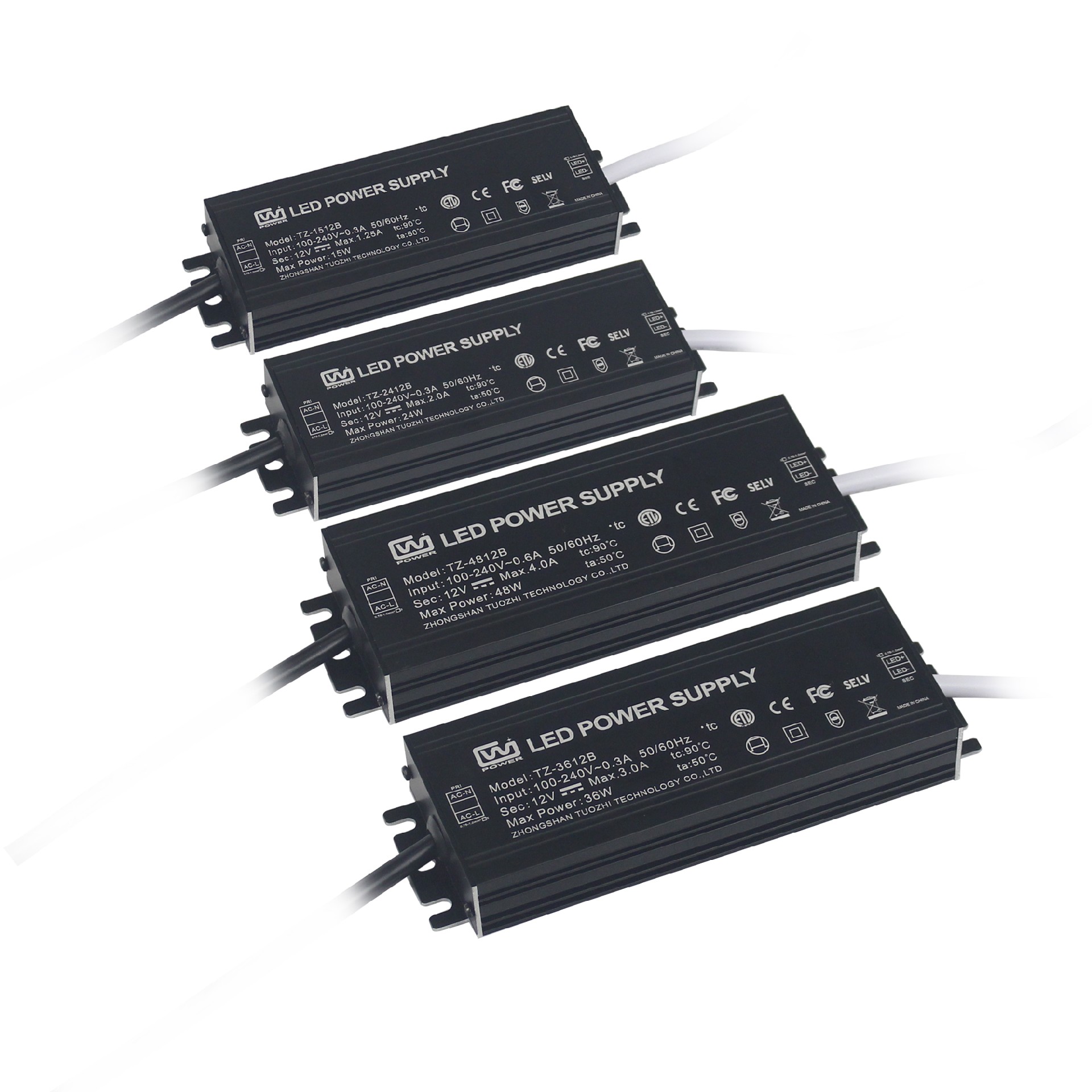 TZ-1512B 15W ETL IP67 waterproof switching power supply